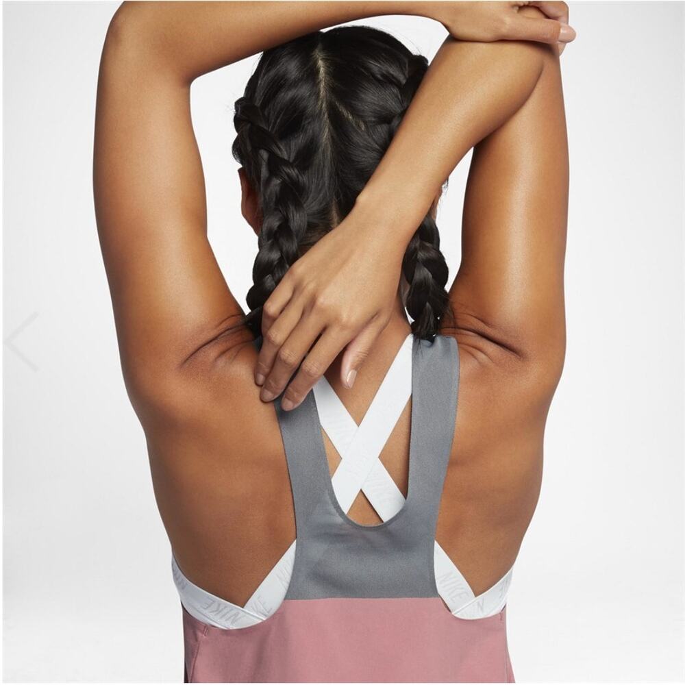 Nike Dri Fit Breathe Racerback Training Pink Gray Tank Women Size Medium NWT - Picture 10 of 13
